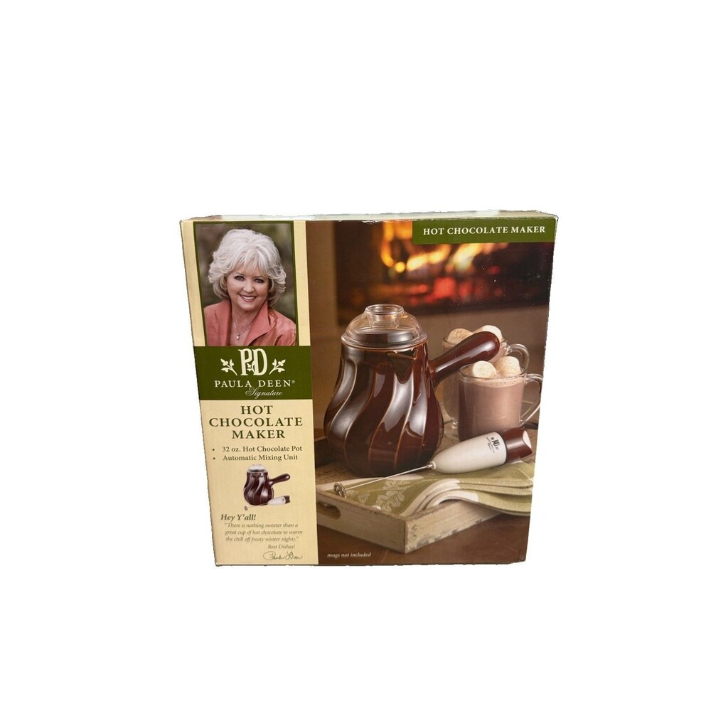 Paula Dean Hot Chocolate Maker New In Box 32 Oz Pot & Automatic Mixing Unit